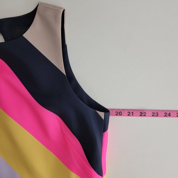 J.Crew Collection Pop Stripe Chevron Rainbow Sleeveless Keyhole Sheath Dress - Picture 12 of 14